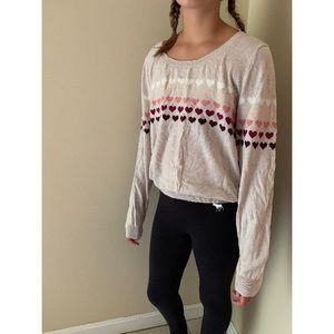 Beige/sand colored heart sweater